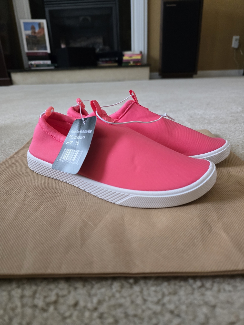 Lands' End Neon Pink Slip-On Casual Flats